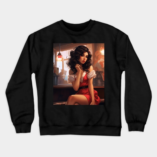 A Pin Up Girl Crewneck Sweatshirt by goodoldvintage